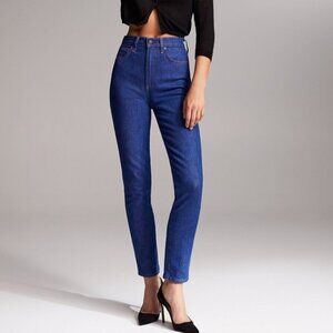 Denim Forum The Anjelica High Rise Slim Jeans Blue Size 28